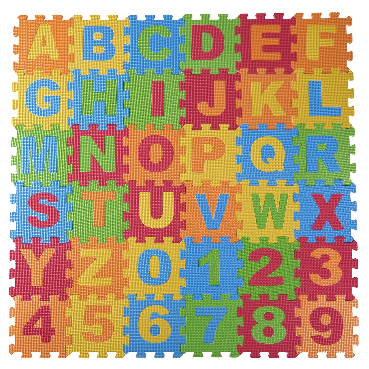 Dimple Baby Foam Play Mat 36 Interlocking Eva Tiles Colorful Alphabet Numbers 6.25In